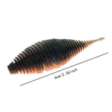 Maxbell Soft Fishing Lure Worm Grub Maggots Lure for Trout Bass Freshwater Saltwater Orange
