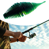 Maxbell Soft Fishing Lure Worm Grub Maggots Lure for Trout Bass Freshwater Saltwater Green