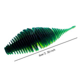 Maxbell Soft Fishing Lure Worm Grub Maggots Lure for Trout Bass Freshwater Saltwater Green