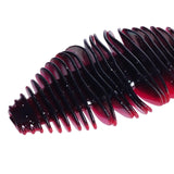 Maxbell Soft Fishing Lure Worm Grub Maggots Lure for Trout Bass Freshwater Saltwater Red Black