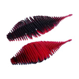 Maxbell Soft Fishing Lure Worm Grub Maggots Lure for Trout Bass Freshwater Saltwater Red Black