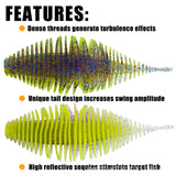 Maxbell Soft Fishing Lure Portable Lifelike Fishing Accessories for Bass Trout River Grass Green