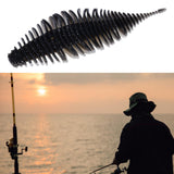 Maxbell Soft Fishing Lure Portable Lifelike Fishing Accessories for Bass Trout River Black White