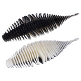 Maxbell Soft Fishing Lure Portable Lifelike Fishing Accessories for Bass Trout River Black White