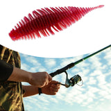Maxbell Soft Fishing Lure Portable Lifelike Fishing Accessories for Bass Trout River Red White