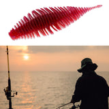 Maxbell Soft Fishing Lure Portable Lifelike Fishing Accessories for Bass Trout River Red White