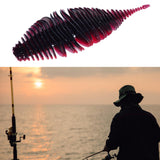 Maxbell Soft Fishing Lure Portable Lifelike Fishing Accessories for Bass Trout River Black Red