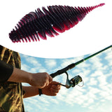 Maxbell Soft Fishing Lure Portable Lifelike Fishing Accessories for Bass Trout River Black Red