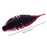 Maxbell Soft Fishing Lure Portable Lifelike Fishing Accessories for Bass Trout River Black Red