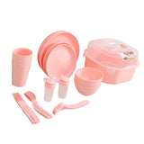 Maxbell Dinnerware Set Reusable Lightweight Outdoor Tableware for Hiking Fishing BBQ