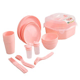 Maxbell Dinnerware Set Reusable Lightweight Outdoor Tableware for Hiking Fishing BBQ