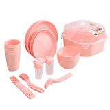 Maxbell Dinnerware Set Reusable Lightweight Outdoor Tableware for Hiking Fishing BBQ