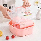 Maxbell Dinnerware Set Reusable Lightweight Outdoor Tableware for Hiking Fishing BBQ