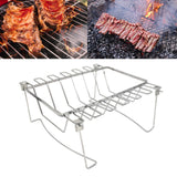 Maxbell Chicken Leg Rack Easy to Use 3 in 1 Rectangle Rib Rack for Meat Oven Cooking