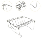 Maxbell Chicken Leg Rack Easy to Use 3 in 1 Rectangle Rib Rack for Meat Oven Cooking