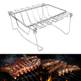 Maxbell Chicken Leg Rack Easy to Use 3 in 1 Rectangle Rib Rack for Meat Oven Cooking