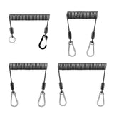 Maxbell Fishing Lanyard Coil Lanyard Security Leash Professional Fishing Pole Tether black 2m