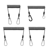 Maxbell Fishing Lanyard Coil Lanyard Security Leash Professional Fishing Pole Tether black 2m