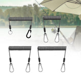 Maxbell Fishing Lanyard Coil Lanyard Security Leash Professional Fishing Pole Tether black 2m