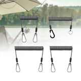 Maxbell Fishing Lanyard Coil Lanyard Security Leash Professional Fishing Pole Tether black 2m
