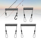 Maxbell Fishing Lanyard Coil Lanyard Security Leash Professional Fishing Pole Tether black 2m