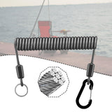Maxbell Fishing Lanyard Coil Lanyard Security Leash Professional Fishing Pole Tether black 2m