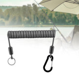 Maxbell Fishing Lanyard Coil Lanyard Security Leash Professional Fishing Pole Tether black 2m
