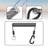 Maxbell Fishing Lanyard Coil Lanyard Security Leash Professional Fishing Pole Tether black 2m