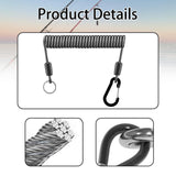 Maxbell Fishing Lanyard Coil Lanyard Security Leash Professional Fishing Pole Tether black 2m