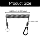 Maxbell Fishing Lanyard Coil Lanyard Security Leash Professional Fishing Pole Tether black 2m