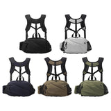 Maxbell Harness Chest Pack for Woman and Man Multi Pocket Portable Sport Storage Bag Black