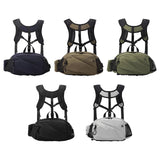 Maxbell Harness Chest Pack for Woman and Man Multi Pocket Portable Sport Storage Bag Black