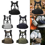 Maxbell Harness Chest Pack for Woman and Man Multi Pocket Portable Sport Storage Bag Black