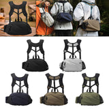 Maxbell Harness Chest Pack for Woman and Man Multi Pocket Portable Sport Storage Bag Black
