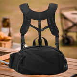 Maxbell Harness Chest Pack for Woman and Man Multi Pocket Portable Sport Storage Bag Black