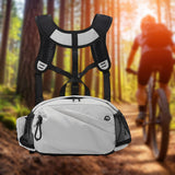 Maxbell Harness Chest Pack for Woman and Man Multi Pocket Portable Sport Storage Bag Beige White