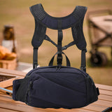 Maxbell Harness Chest Pack for Woman and Man Multi Pocket Portable Sport Storage Bag Dark Blue