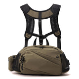 Maxbell Harness Chest Pack for Woman and Man Multi Pocket Portable Sport Storage Bag Coffee