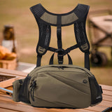 Maxbell Harness Chest Pack for Woman and Man Multi Pocket Portable Sport Storage Bag Coffee