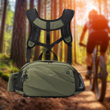 Maxbell Harness Chest Pack for Woman and Man Multi Pocket Portable Sport Storage Bag Green
