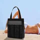 Maxbell Portable Mesh Shower Tote Bag Bathroom Organizer for Camp Women/Men Bathroom Black