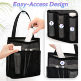 Maxbell Portable Mesh Shower Tote Bag Bathroom Organizer for Camp Women/Men Bathroom Black