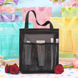Maxbell Portable Mesh Shower Tote Bag Bathroom Organizer for Camp Women/Men Bathroom Black