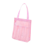 Maxbell Portable Mesh Shower Tote Bag Bathroom Organizer for Camp Women/Men Bathroom Pink