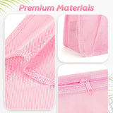 Maxbell Portable Mesh Shower Tote Bag Bathroom Organizer for Camp Women/Men Bathroom Pink