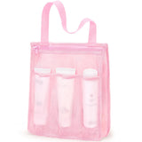 Maxbell Portable Mesh Shower Tote Bag Bathroom Organizer for Camp Women/Men Bathroom Pink