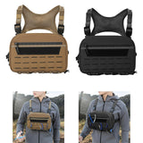 Maxbell Chest Rig Vest Pack Keys Tools Phone Holder Sports Running Outdoor Chest Bag Brown