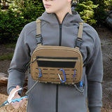 Maxbell Chest Rig Vest Pack Keys Tools Phone Holder Sports Running Outdoor Chest Bag Brown