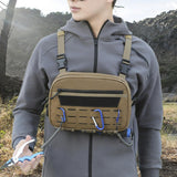 Maxbell Chest Rig Vest Pack Keys Tools Phone Holder Sports Running Outdoor Chest Bag Brown