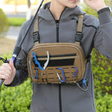 Maxbell Chest Rig Vest Pack Keys Tools Phone Holder Sports Running Outdoor Chest Bag Brown